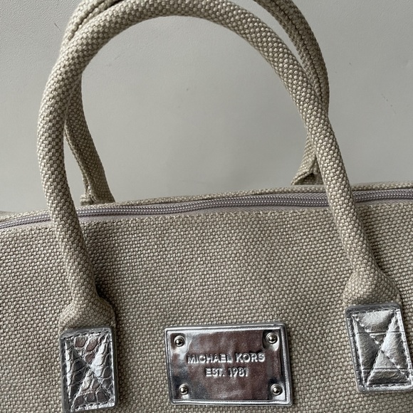 Michael Kors Canvas Duffel Satchel Bag - Picture 2 of 8